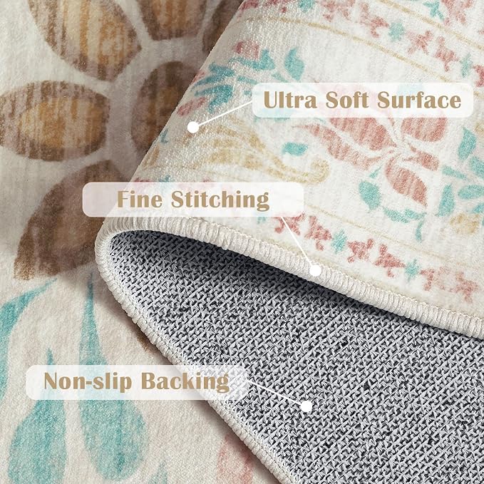 jinchan Floral 4x6 Area Rugs for Nursery - Image 6