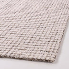 Hand-Tufted 100% Wool Pile Area Rug – Geometric Textured Grid Check Pattern – by RestorationandRenovation