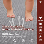 ANSSO Wool Rugs 8x10 for Living Room, 80% Merino Wool and 20% Cotton Soft - Image 6