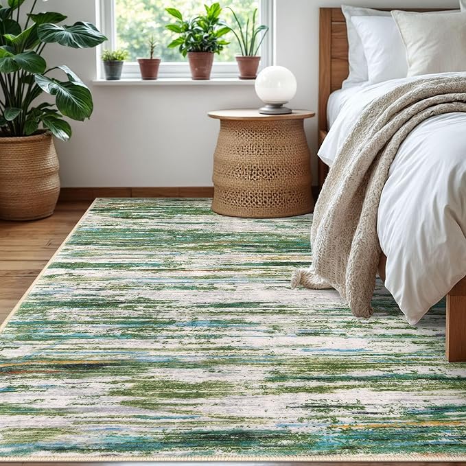 5x7 Modern Abstract Area Rug for Bedroom, Non-Slip Non-Shedding Rugs for Living - Image 3
