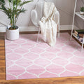 Rugs.com Lattice Frieze Collection Rug – 6' Square Light Pink Medium Rug Perfect by Rugscom