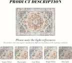 Area Rug 5×7, Vintage Boho Rug, Ultra-Soft Low Pile, Non Slip, Stain Resistant - Image 3