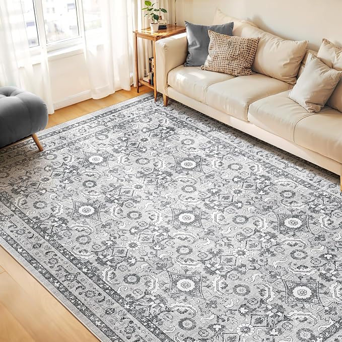 WITSHOCK Living Room Area Rugs 9x12: Soft Non-Slip Backing Washable Rugs by WITSHOCK