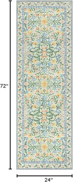 Morebes Washable Kitchen Runner Rug 2x6, Vintage Flower Soft Ultra-Thin Indoor - Image 2