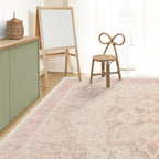 RUGGABLE Washable Area Rug – Kamran Soft Pink 10x14, Stain-Resistant, Non-Slip by RUGGABLE