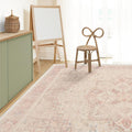RUGGABLE Washable Area Rug – Kamran Soft Pink 10x14, Stain-Resistant, Non-Slip by RUGGABLE