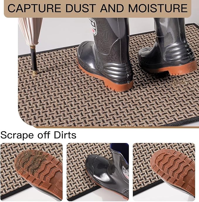 Door Mat Entrance 24x35, Dirt Resistant and Absorbent, Non-Slip Rubber Backing - Image 3