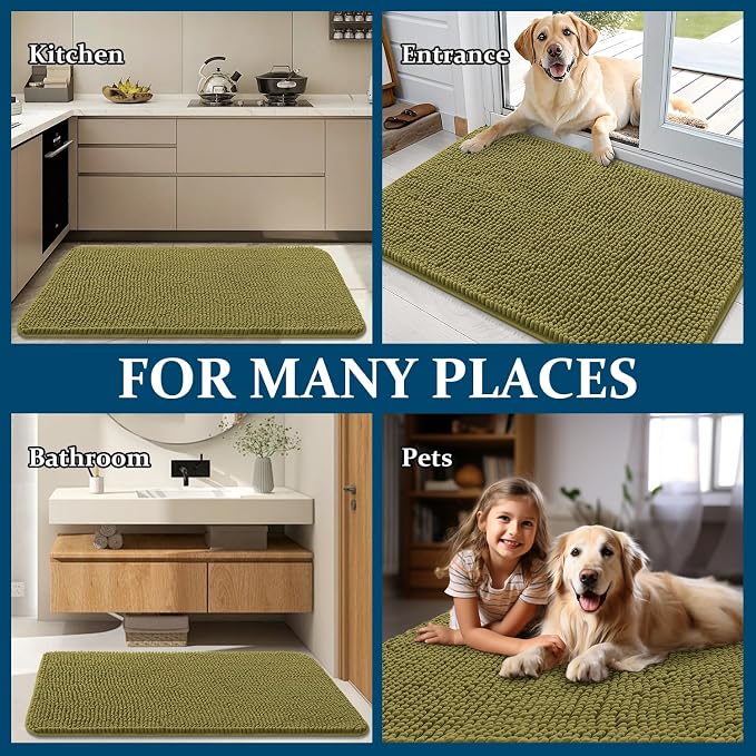 OLANLY Dog Door Mat for Muddy Paws 36x24, Absorbs Moisture and Dirt, Absorbent - Image 8