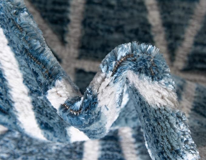 Rugs.com Lattice Trellis Collection Rug – 5' x 8' Blue Low-Pile Rug Perfect - Image 9