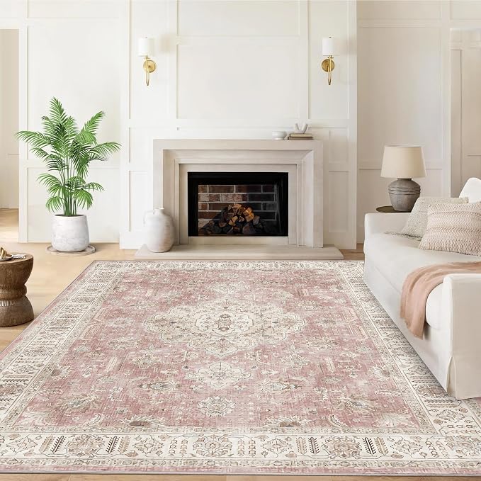 5’x7’ Washable Area Rugs for Living Room Bedroom Foldable Low Pile Non Slip by RUGYHOME