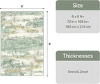 GENIMO Abstract Area Rug 6x9, Washable Large Modern Rug Non Slip, Low Pile - Image 2
