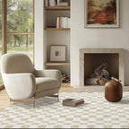 EVERGRACE Checkered Plaid Area Rug 5x7, Soft Faux Wool Rugs Washable Anti Slip by EverGrace
