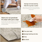 HUGEAR Washable Hallway 2x6 Runner Rugs Retro Beige Vintage Distressed Non Slip - Image 5