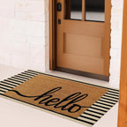Outdoor Rug Front Door Mat 2'x4.3', Cotton Indoor Doormat Washable Black and - Image 7