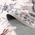 Lahome Insect Machine Washable Rugs 5x7, Non Slip Soft Pink Rugs - Image 8