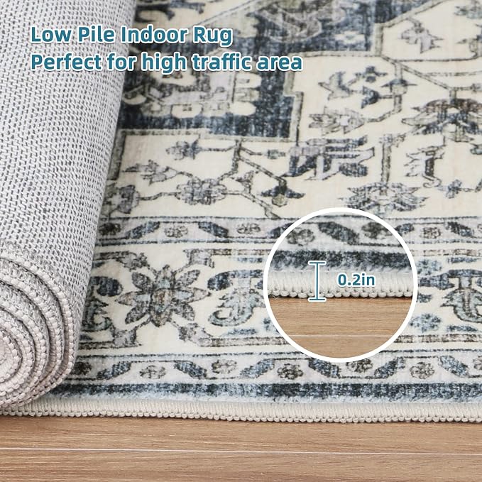 Dripex Vintage Runner Rug-2x8 Washable Distressed Hallway Runner Oriental - Image 4