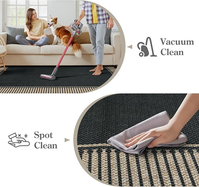 Moynesa Striped Border Easy Jute Outdoor Rug 5x7 Area Rugs - Image 4