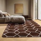 ONASAR 5x7 Area Rugs for Living Room Bedroom, Washable Fluffy Brown and White - Image 8