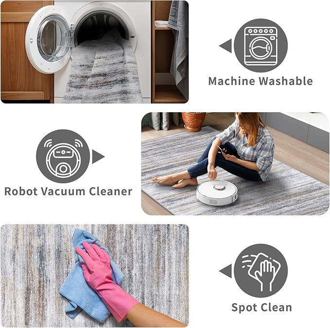 3x6 Washable Runner Rug for Family: Easy-to-Clean Runners for Hallway Entryway - Image 4