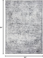 Area Rug 5×7, Vintage Boho Rug, Ultra-Soft Low Pile, Non Slip, Stain Resistant - Image 2