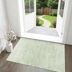 Sage Green Bathroom Rug, Non Slip Washable Boho Abstract Small Area Rug - Image 2