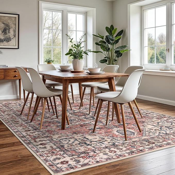 KOZYFLY Boho Area Rug 6x9 Ft Thin Washable Rugs - Image 2