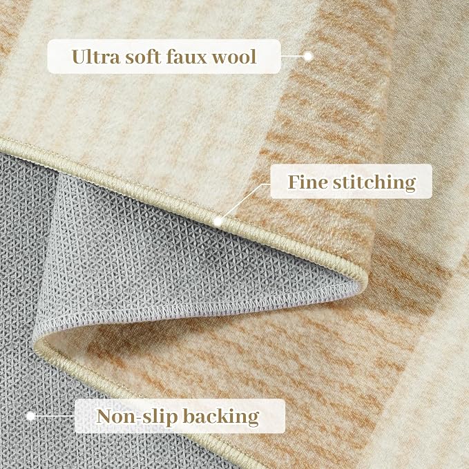 LIVEBOX 8x10 Area Rugs for Living Room, Checkered Non-Slip Washable Rugs - Image 8