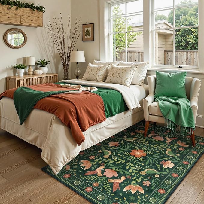 Moynesa 3x5 Kitchen Rug, Modern Cottage Washable Non-Slip Low Pile Area Rug - Image 4