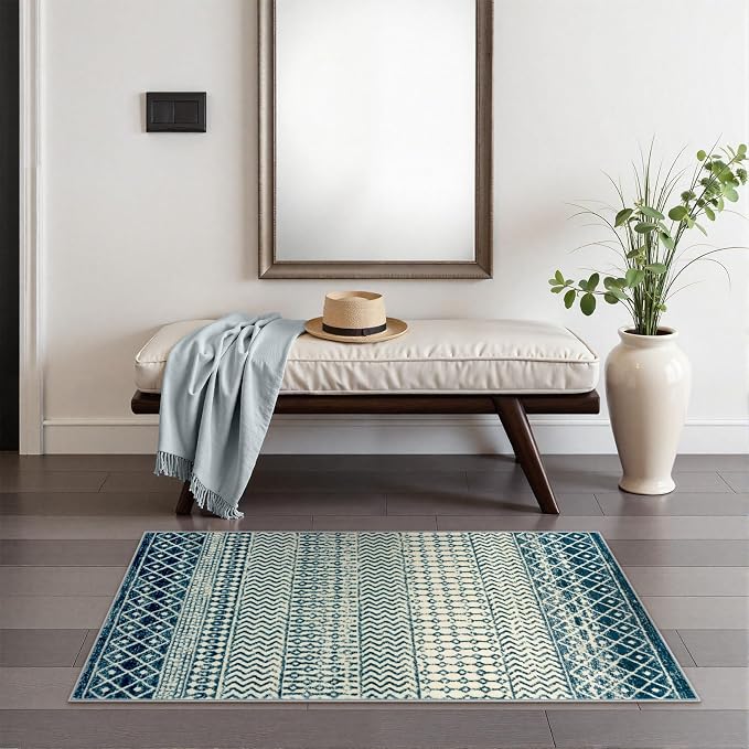 Moroccan Small Rug for Bedroom 2x4, Soft Non-Slip Indoor Door Mats for Entryway - Image 7
