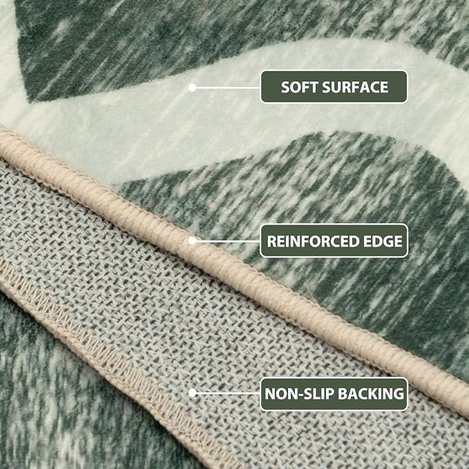 Area Rug 4x6, Moroccan Trellis Print Carpet, Machine Washable Non-Slip Rugs - Image 3