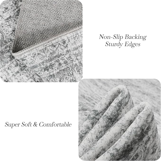 2x3 Washable Rugs for Kitchen, Powder Room Small Area Rug Non-Slip Vintage Low - Image 5