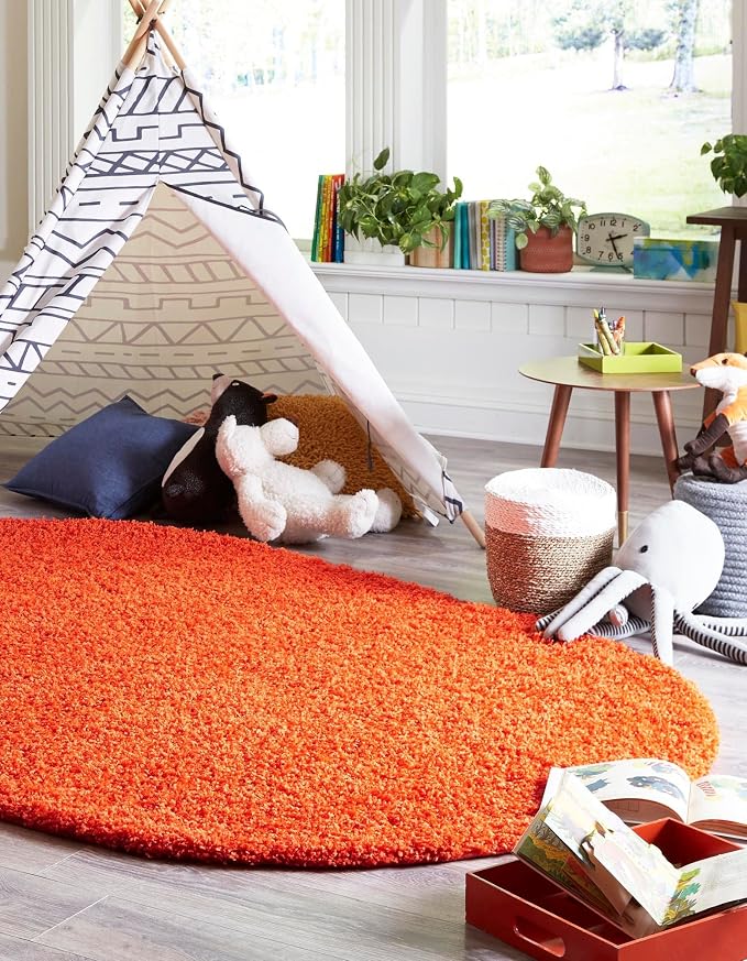 Unique Loom Solid Shag Collection Area Rug - Image 2
