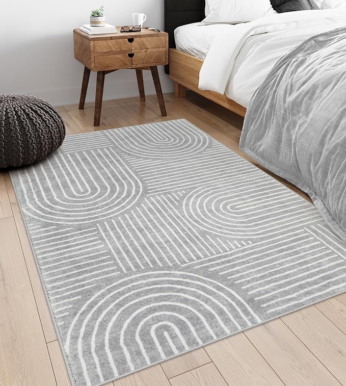 Lahome Abstract Area Rug 5x7, Soft Washable Rugs - Image 5