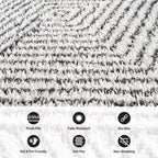 Rugshop Geometric Diamond Stripe Shag Area Rug White 7' 10" x 10' Perfect - Image 5
