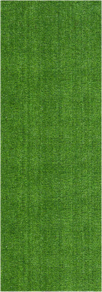 Ottomanson Artificial Grass Turf 2'7" x 7' Indoor Outdoor Faux Grass Rug by Ottomanson