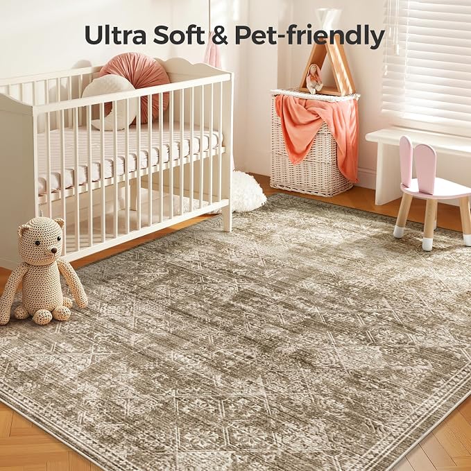WITSHOCK 5x7 Area Rugs for Living Room: Machine Washable Non Slip Modern - Image 5