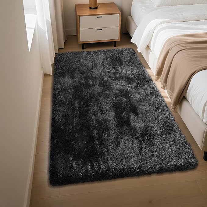 Fluffy Rug Shaggy Area Rug, Small Bedside Rug, Soft Fluffy Shaggy Entryway by Yongyangjuxi