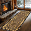 Brown Geometric Runner Rug, 1.3x7ft Hallway Runner Washable Rug, Corridor & by LGGLOVELIN