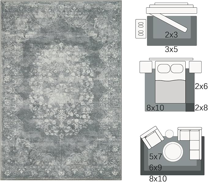 jinchan Washable Area Rug 8x10 for Living Room - Image 2