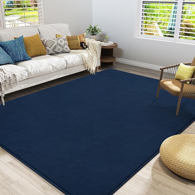 Amearea Large Modern Area Rugs for Bedroom Living Room, 5x8 Feet Navy Blue - Image 2