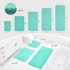 Bathroom Runner Rug 24x70 Spa Blue Non Slip Fluffy Long Bath Mat - Image 2