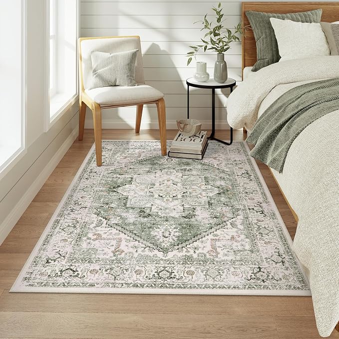 LIVEBOX Washable Area Rug 4x6 Vintage Tribal Bedroom Rugs Vintage Low-Pile - Image 7