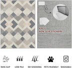 Modern Area Rug Living Room Rugs 7x10, Minimalist Soft Boho Geometric Rug - Image 7