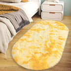 Soft Fluffy Area Rug for Bedroom, Fuzzy Shaggy Oval Throw Rugs for Bedside by WISHTREE