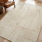 Phantoscope Washable Area Rug 5'x7' Non-Slip, Modern Neutral Boho Rugs by Phantoscope