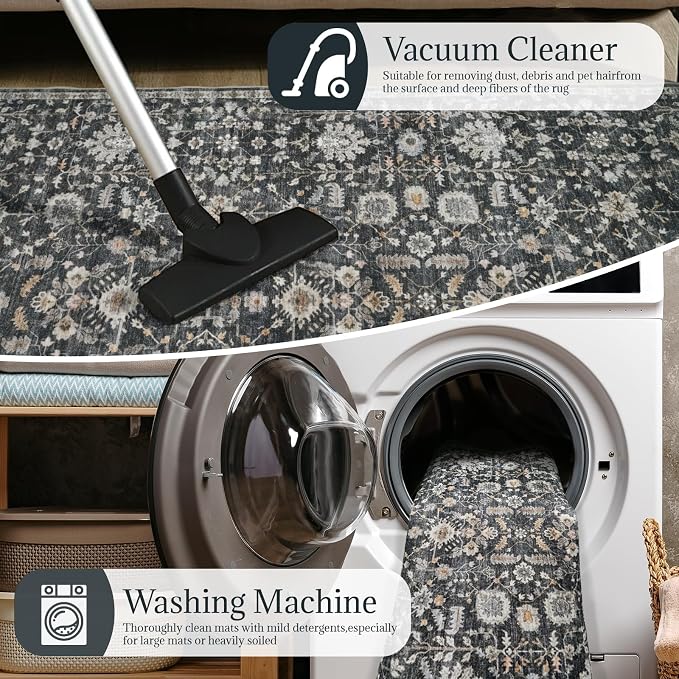 8x10 Washable Area Rugs Ultral Soft Non-Slip Stain Resistant Vintage Boho Large - Image 10