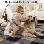 Tangsoo Checkered Easy Jute Rug, 2x3 Washable Ultra Thin Rug - Image 7