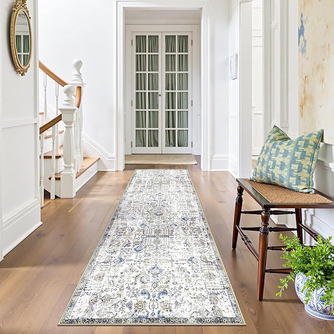 jinchan Kalen Runner Rug 2x10 Washable Hallway Rug Vintage Runner Indoor Floor by JINCHAN