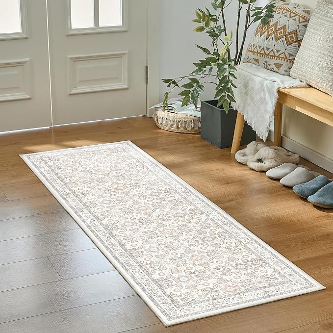 WITSHOCK 2x6 Runner Rugs for Hallways, Vintage Neutral Hallway Rugs for Entryway - Image 5