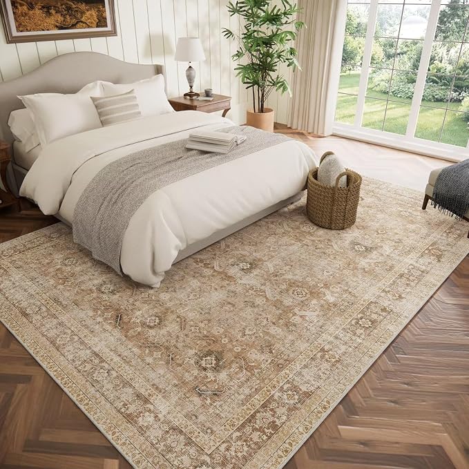 Washable 8x10 Area Rugs for Living Room, Boho Non-Slip Vintage Distress Large - Image 2